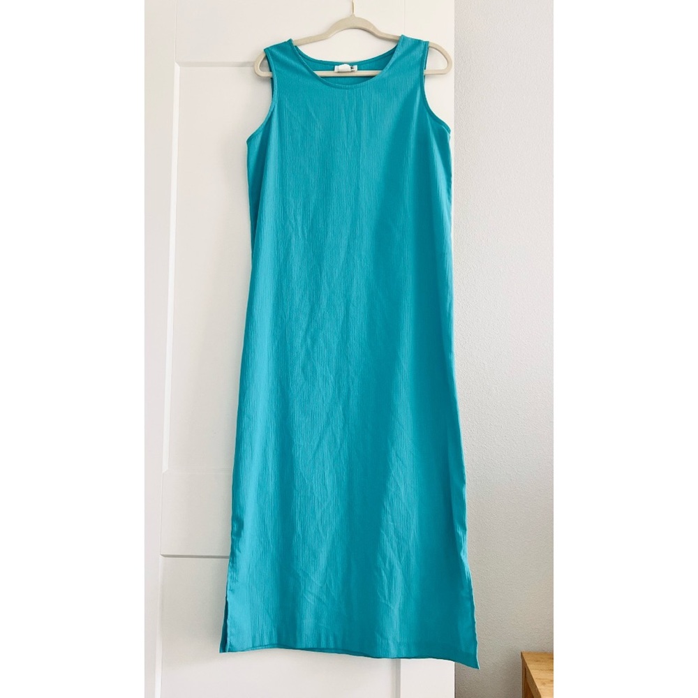 Vintage 90s Aqua Blue Maxi Dress